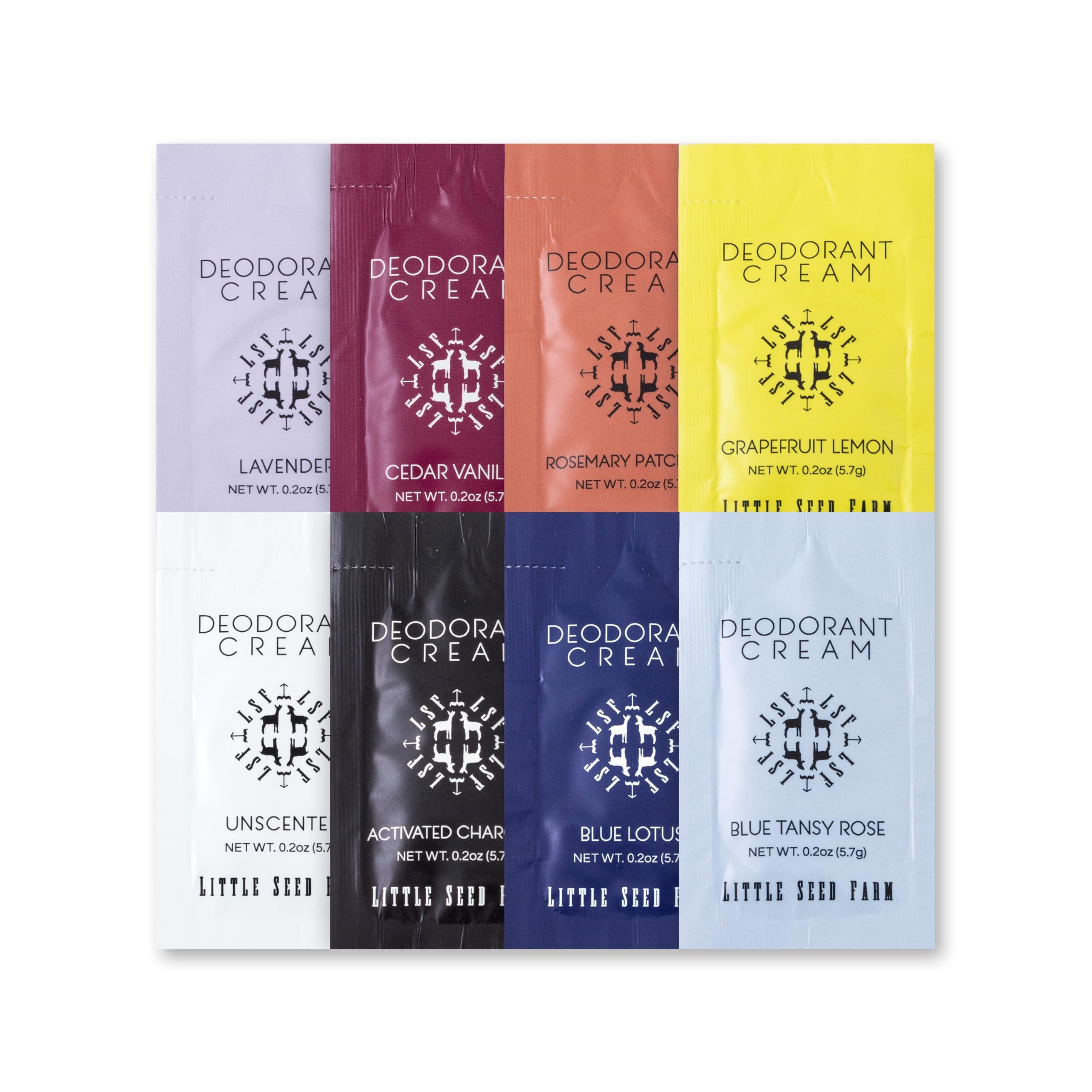 Deodorant Cream Samples, 8 Pack - All Scents