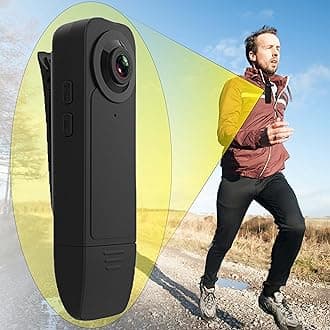 Recall Small Body Camera 64GB 1080P Full HD Mini Cam Body Wear Camera, Bike Cameras Cycling Video Recorder, Portable Pocket Cams with Back Clip, Video & Audio Recording, Motion Activated