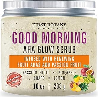 First BotanyBody Scrub - Natural Exfoliating Salt Scrub & Body and Face Souffle helps with Moisturizing Skin, Acne, Cellulite, Dead Skin Scars, Wrinkles (10 fl oz, AHA Passion Fruit)