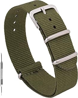 Benchmark BasicsBenchmark Basics NATO Watch Band – Ballistic Nylon Strap + Spring Bar Tool - 18mm, 20mm, 22mm & 24mm - Multiple Colors