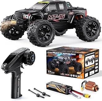 - MT-16 1/16 Brushless Fast RC Cars 4X4 for Adults Fast 50 MPH,High Speed RC Car 4WD, Off Road Remote Control Truck,All Terrain RC Truggy for Snow,Sand & Mud Compatible with 3S Battery,Suitable as Gift