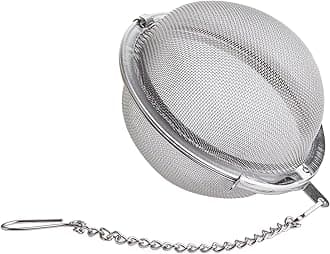 Tiesta Tea Small Stainless Steel Infuser Ball for Loose Leaf, Reusable Strainer with Extra Fine Mesh & Chain, Single Cup Steeper, Ideal for Hot & Iced Brewing, Holds 1 TBSP of Tea