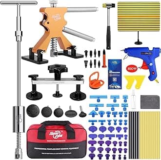Super PDR Dent Repair Tool, 89 Pieces, Dent Repair Tool, Car Dent Repair Kit, Dent Repair Kit, Includes Reflective Line Boards, DIY, Hail Damage, Body, Dent Repair, No Paint Required, Repair Tool,