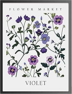 Violet Art Print, Flower Market Poster Wall art Decor, Botanical Floral Artwork for Bedroom, Bathroom, Living room Decoration (Violet, 11x14 inches (Unframed))