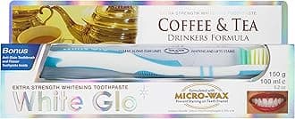 White Glo Premium Coffee & Tea Drinkers Formula Intense Extra Whitening Toothpaste & Toothbrush-100ML New