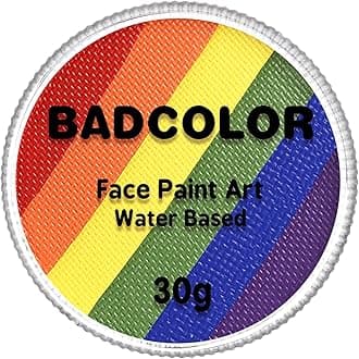 Pride Flag Face Body Paint, Rainbow Face Painting Kit for LGBT Gay Lesbian Pride Day Parades LGBTQ Celebrations Party, Water Based Facepaint for Kids Adults Halloween Cosplay Art Costume SFX Makeup