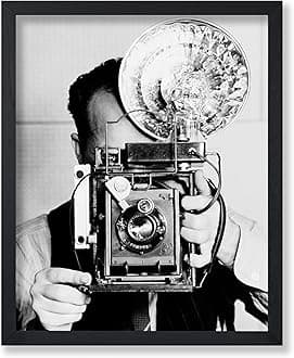Poster Master Vintage Old Camera Poster - Retro Photographer Print - Photography Art - Gift for Men, Women, Cameraman - Great Decor for Bedroom, Studio, Living Room - 8x10 UNFRAMED Wall Art