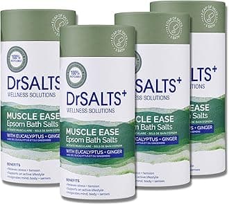 DrSALTS+ Muscle Ease Epsom Salts - Soothing Epsom Bath Salts to Relieve Strains, Pain & Stiffness with Eucalyptus & Ginger Essential Oils - Vegan & Cruelty-Free, 3kg