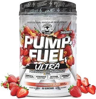 Sports Pump Fuel Ultra Insanity - Premium Pre Workout Powder & Muscle Pump, Intense Energy, Focus, Endurance & Recovery - Premium Creatine, Arginine & Beta Alanine, Strawberry Slam (30 Servings)