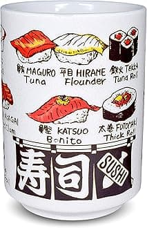 Japanese Yunomi Sushi Tea Cup Mino Ware, Sushi Print
