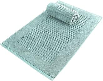 CTT - 2 Piece Bathroom Rugs Set, 100% Cotton Bath Mats, Non-Slip, Comfy & Highly Absorbent Bathroom Floor Mats, Machine Washable | 20"x32" (Spa Green)