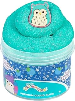 Original Squishmallows Winston Premium Cloud Slime - Limited Release, Blue Raspberry Scent, 8 oz. Jar