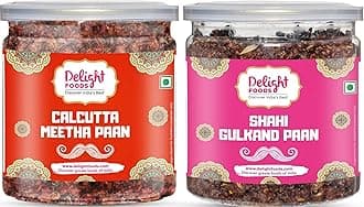 Calcutta Meetha Paan & Shahi Gulkand Paan Mukhwas 600g (300g Each) | Sweet Paan Mix Mouth Fresheners | Traditional Indian Mukhwas | Digestive & After-Meal Snack