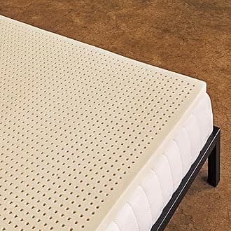Pure Green Natural Latex Mattress Topper - Soft - 1 Inch - Cal King Size (GOLS Certified Organic)