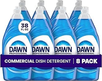 P&G Dawn Dishwashing Liquid Soap Detergent, Bulk Degreaser Removes Greasy Foods from Pots, Pans and Dishes in Commercial Restaurant Kitchens, Regular Scent, 38 oz. (Case of 8) (Packaging May Vary)