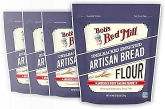 Artisan Bread Flour, 3 Pound (Pack of 4) - Unbleached, Unbromated, Non-GMO, Vegan
