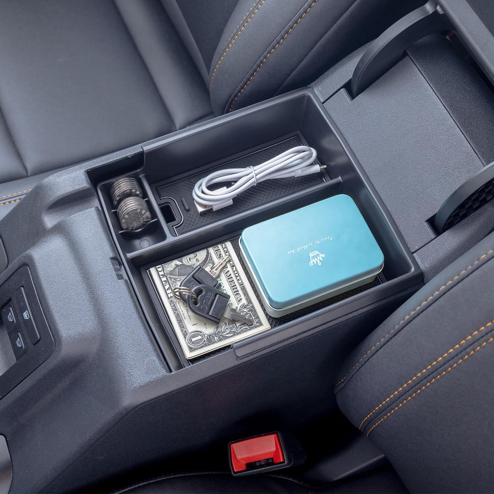 TOPINSTALL 21-24 Tray Compatible with 2021-2024 Ford Bronco & 2025+ Bronco 2-Door & 2025+ 4-Door Manual Transmission, Full Size Bronco Organizer (NO for 25 4-Door Automatic & Sport Model)