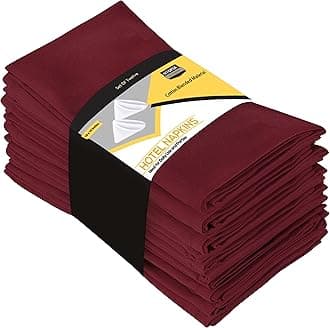 Utopia Kitchen Cloth Napkins, 12 Pack (18 x 18 Inches), Cotton Dinner Napkin (Burgundy)