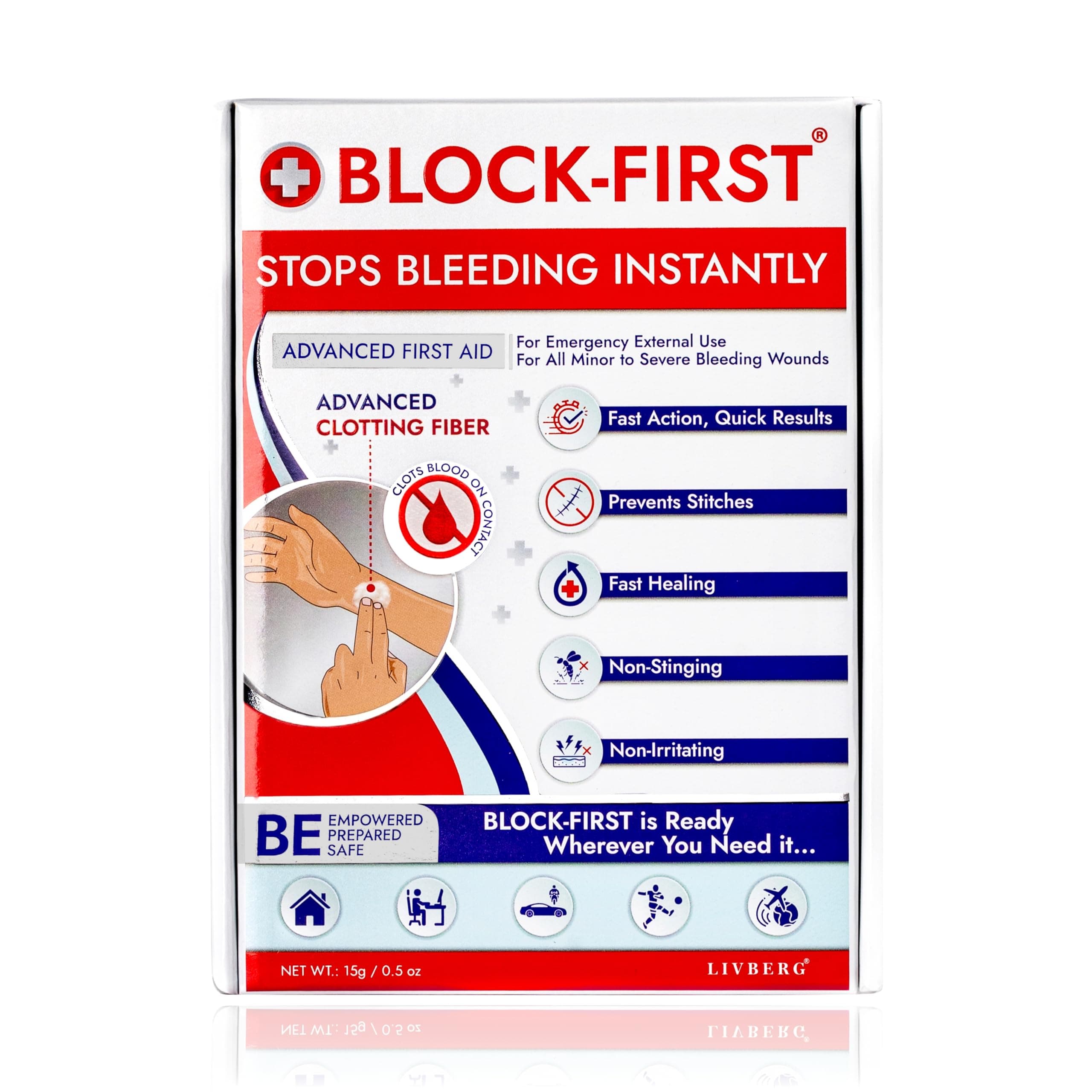 Advanced First Aid Kit - Stop Bleeding Instantly and Prevent Stings Emergency Medical Kit for Home, Office, Travel, Car, Sports, Outdoor, Multipurpose Pack for Cuts, Wounds