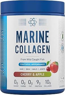 Marine Collagen Powder - Hydrolysed Collagen Protein, Healthy Skin, Hair, Nails (300g 25 Servings, Cherry & Apple)