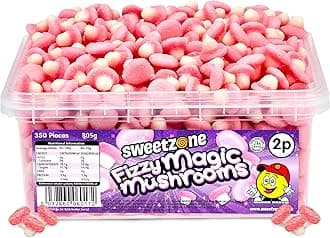Fizzy Magic Mushroom 805g, 350pcs Gummy Sweets - Gummy Mushroom Pink and White Sweets with these Irresistible, Halal Sweets Fruity Chewy Treats, Suitable for All Ages