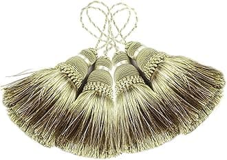 4Pcs Tassel Key Tassel with Loops Handmade Craft Charms DIY Accessories Elegant Soft Making Curtain Home Decoration (Mix Green, 4 pcs)