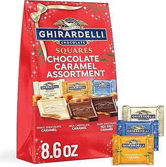 GHIRARDELLI Chocolate Caramel SQUARES Assortment Valentines Day, 8.6 oz Bag