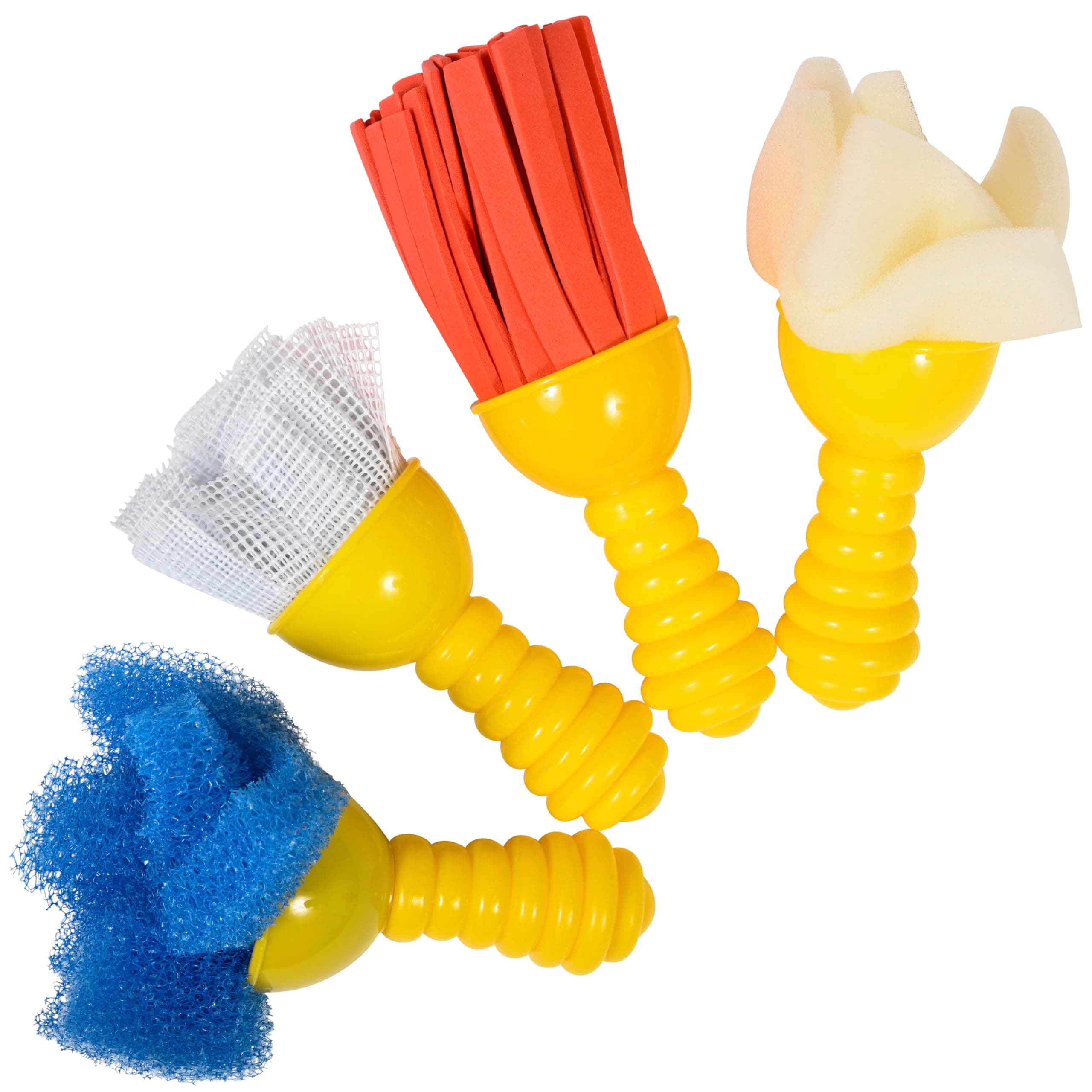 Ready 2 Learn Textured Art Tools - 4 Yellow Paint Sponges for Kids - Thick Kids Paint Brushes - Easy-Grip Paint Brushes - Art Supplies for Toddlers 1-3
