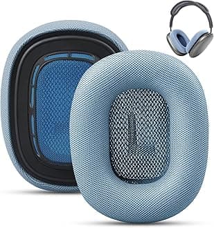 Replacement Ear Cushions for Apple AirPods Max Headphone, Knit-Mesh Canopy and Memory Foam Compatible for Alppe Airpods Max, Noise Cancellation Over-Ear Headphones (Blue)
