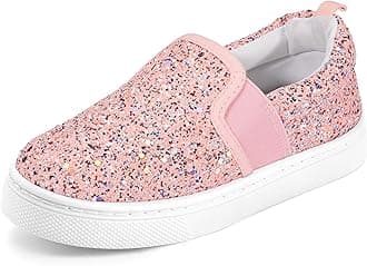 K KomForme Toddler Girls Boys Shoes Little Kids Slip on Canvas Sneakers for Running/Walking