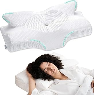 Cervical Memory Foam Pillows for Neck and Shoulder Pain, Neck Pillow for Sleeping, Side Sleeper Pillows for Adults, Ergonomic Orthopedic Sleeping for Back and Stomach Sleepers (Medium Firm)