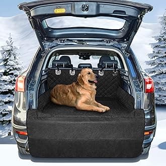 SUV Cargo Liner for Dogs - Quilted Waterproof Trunk Seat Cover with Bumper Flap Protector - Universal Fit for Large Size Cars, Jeeps, Trucks, Sedans, and Vans Washable