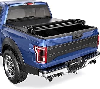 Soft Quad-Fold 5.5 FT Folding Truck Bed Tonneau Cover Compatible with 2009-2014 Ford F150 F-150 Styleside (Excl Raptor Series) Truck Bed Cover