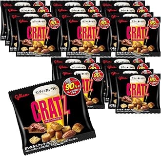 Cratz Pepper Bacon, Mini Type, 0.5 oz (14 g) x 20 Packs, Ezaki Glico Snacks, Individual Packaging, Suitable for Liquor, Beer, Highball, Chūhai, Individual Packaging, Small Portions