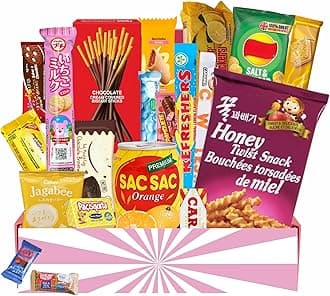 International Snack Gift Basket - Assorted Treats from Around the World - Authentic International Flavours - This Curated Collection Comes with a Mix of 20 Global Snacks in One Box