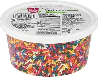 Rainbow Easter Sprinkles with resealable lid - Delicious Dessert Sprinkles for Ice Cream, Cookies, Baked Goods, Donuts 10.5 oz Tub (Rainbow Jimmies)