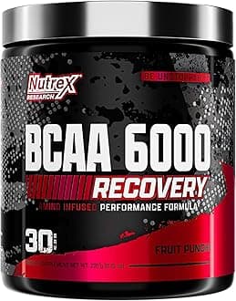 Nutrex Research - BCAA Powder 6000 Amino Acid - 6 Grams of BCAAs Amino Acids Supplement for Post Workout Recovery & Muscle Growth - Amino Energy Workout Recovery Drink (Fruit Punch - 30 Servings)