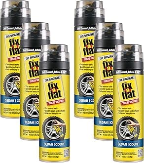 Fix-A-Flat S60420-6PK Aerosol Emergency Flat Tire Repair and Inflator, for Standard Tires, Eco-Friendly Formula, Universal Fit for all Cars, 16 oz. (Pack of 6)