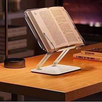 Sunchhaya Acrylic Book Stand for Reading, Writing, Painting and Used As Laptop Stand for Desk, Acrylic Book Reading Stand Adjustable Height-Angle (R12)