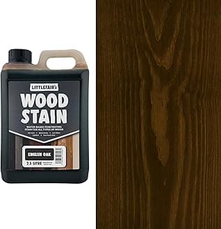 Littlefair's Wood Stain Water Based - 2.5 LTR - Indoor Furniture Stain Light & Dark Finishes - Special Non Toxic & Eco Friendly Formula - Wood Stain for Crafts - Colour: English Oak