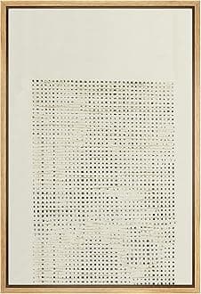 IDEA4WALL Framed Canvas Print Wall Art Distressed Tan Grunge Geometric Pattern Abstract Shapes Illustrations Modern Art Contemporary Relax/Calm for Living Room, Bedroom, Office - 24"x36" Natural