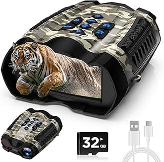 Night Vision Goggles, 4K Binoculars with Camera, 3.5" HD Display and 32GB TF Card, 9 Gear Night Vision, 10X Digital Zoom, 4000mAh Battery Nightvision