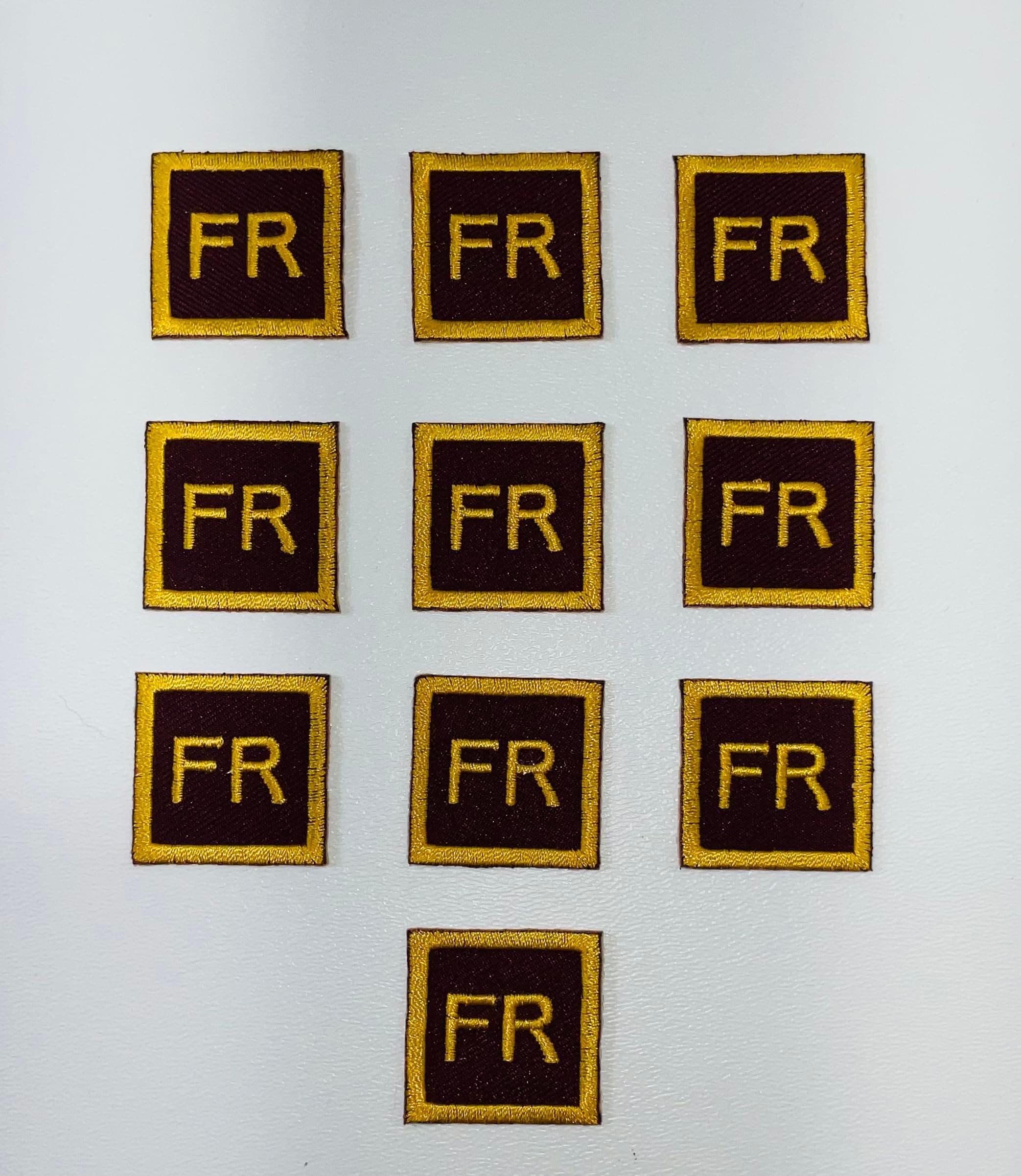 10 FR Replacement Garment Patch Set Suitable for Sewing/Ironing on Jackets, Jeans, Shirts (Navy/Gold)