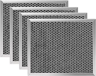 Fetechmate97007696 Charcoal Filter Replacement for Range Hood 41F Grease Filter 6105c 8-3/4" x 10-1/2" Aluminum Mesh Charcoal Carbon Filter Compatible with Most Brand Stove Vents -4 PACKS