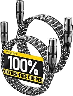 XLR Cable 10 ft, 2 Pack Microphone Cable, XLR Male to Female Balanced Microphone Cord 3 pin, 10 ft Short mic Cord