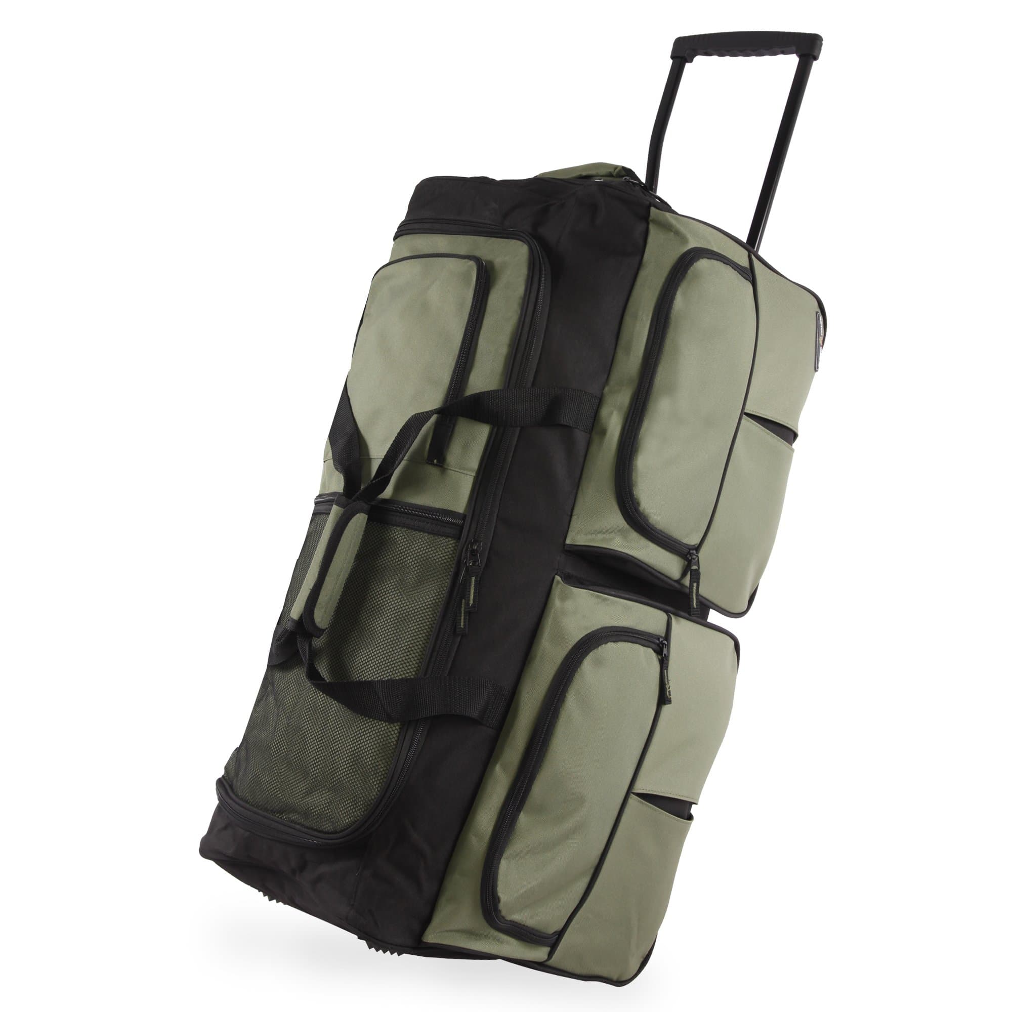 Unisex 30' Large Rolling Duffel Bag, Olive,One Size
