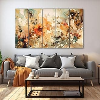 - The Castle Decor Elegant Flower Painting With Frame 5 Big Size (36x60) Multiple Frames Wall Art Painting for Living Room,bedroom,drawing Room,hotels-wooden Framed-digital Painting