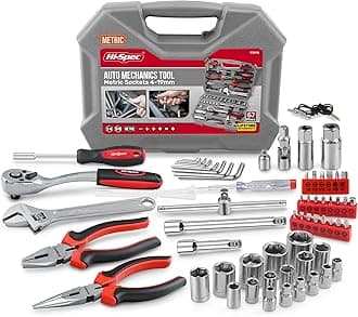 Hi-Spec 67pc Car Tool Kit. Mechanic Tool Set for Vehicle, Home, Garage & Roadside DIY Repair. Compact Auto Repair Tools Case with Pliers, Ratchet Wrench, Sockets & Screwdriver Bits