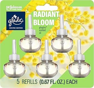 PlugIns Scented Oil Air Freshener, Radiant Bloom Limited Edition, 3.35 oz Total, 5 Refills