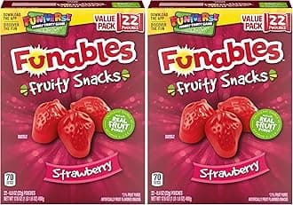 Fruit Snacks, Strawberry Fruit Flavored Snacks, 0.8 Ounce Pouches (22 Count) (Pack of 2)